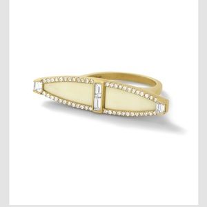 Ethical diamond baguette ring by Monique Pean